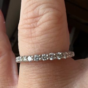 1/3 carat diamond wedding band set in 14k white gold